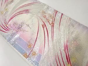 アンティーク　抽象花模様織出し袋帯（材料）